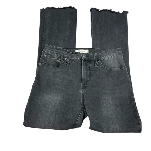 Madewell Cali Denim Boot Jeans Berkeley Black Chewed Hem Edition Size 26 Tall - Picture 6 of 12
